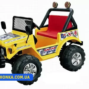 Хочу!Детский электромобиль Jeep A15 желтый