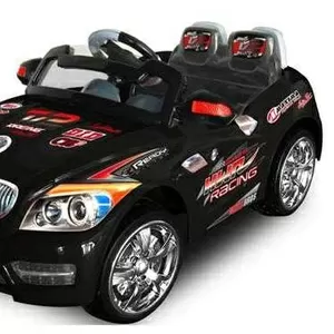 Детский электромобиль E3366 черно цвета легко и удобно управляется с п