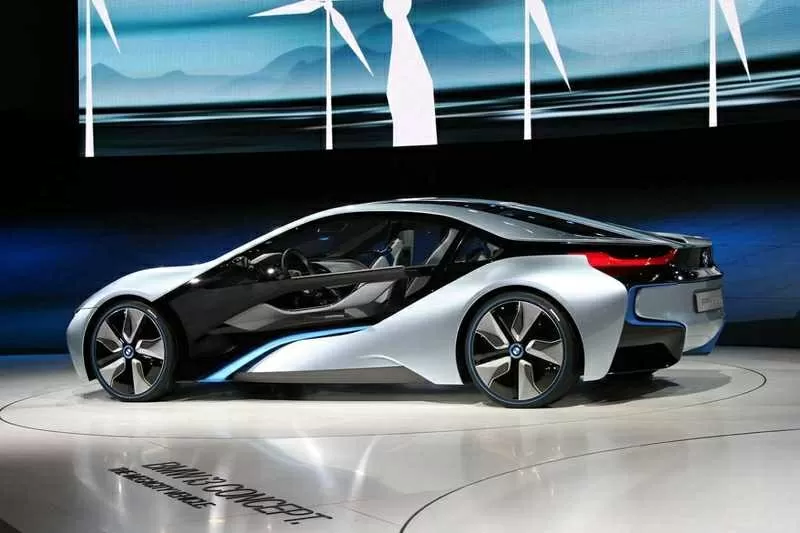 Синий электромобиль BMW i8 VISION 12V,  2 мотора