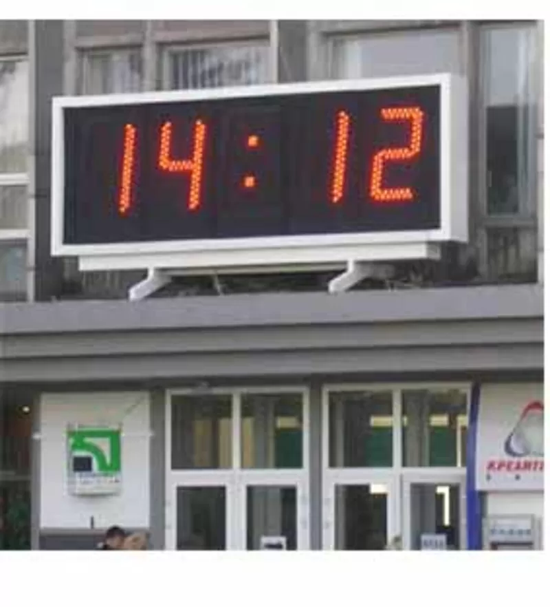 Часы - термометр  светодиодные для улиц,  часовые системы,  табло спорт  2