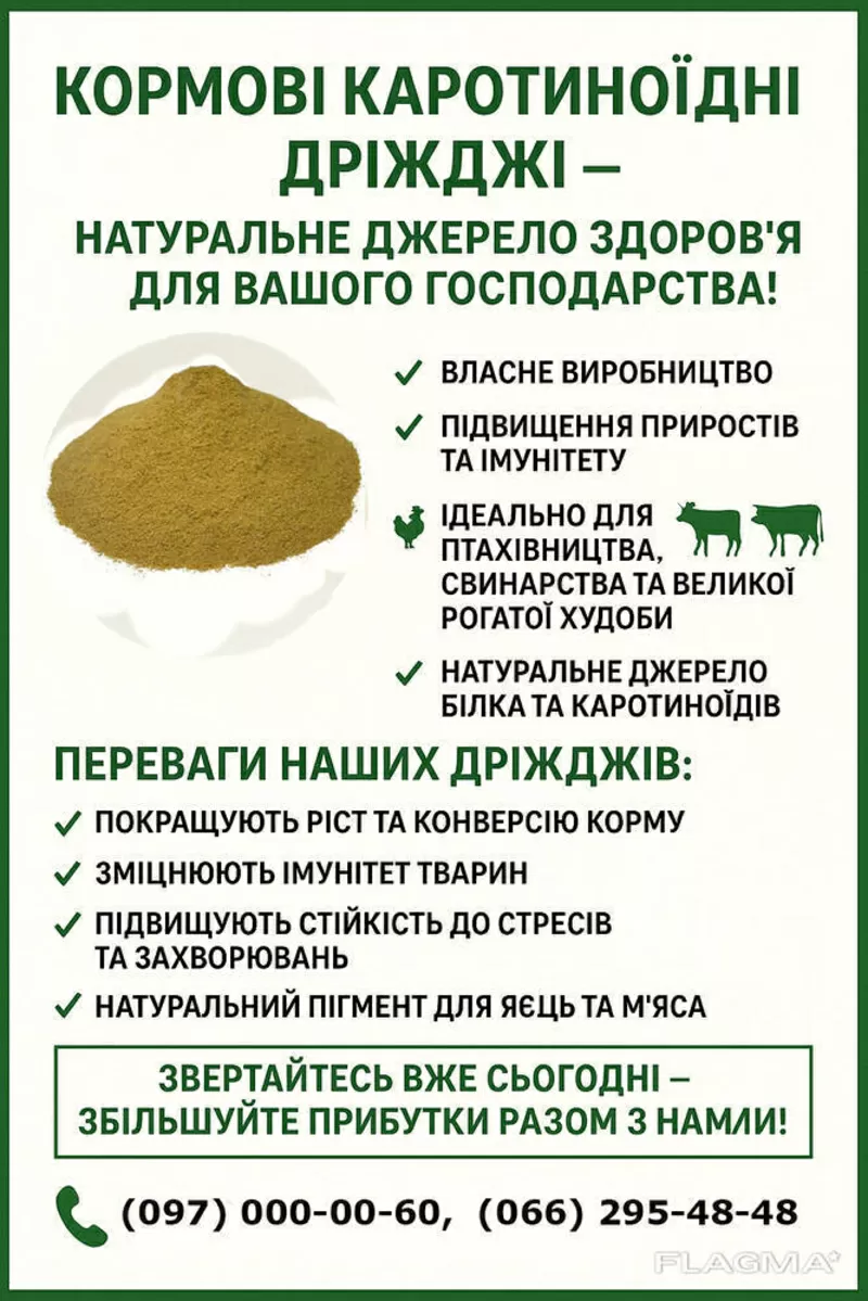 Кормові дріжджі – білково-вітамінна добавка від виробника по Україні та на експорт.